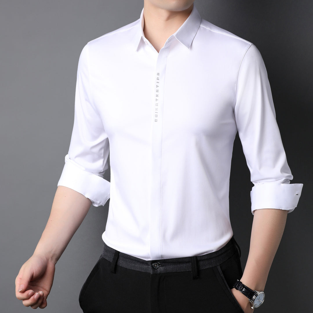 Herren Elegantes Langarmhemd aus hochwertigem, atmungsaktivem Gewebe Drune