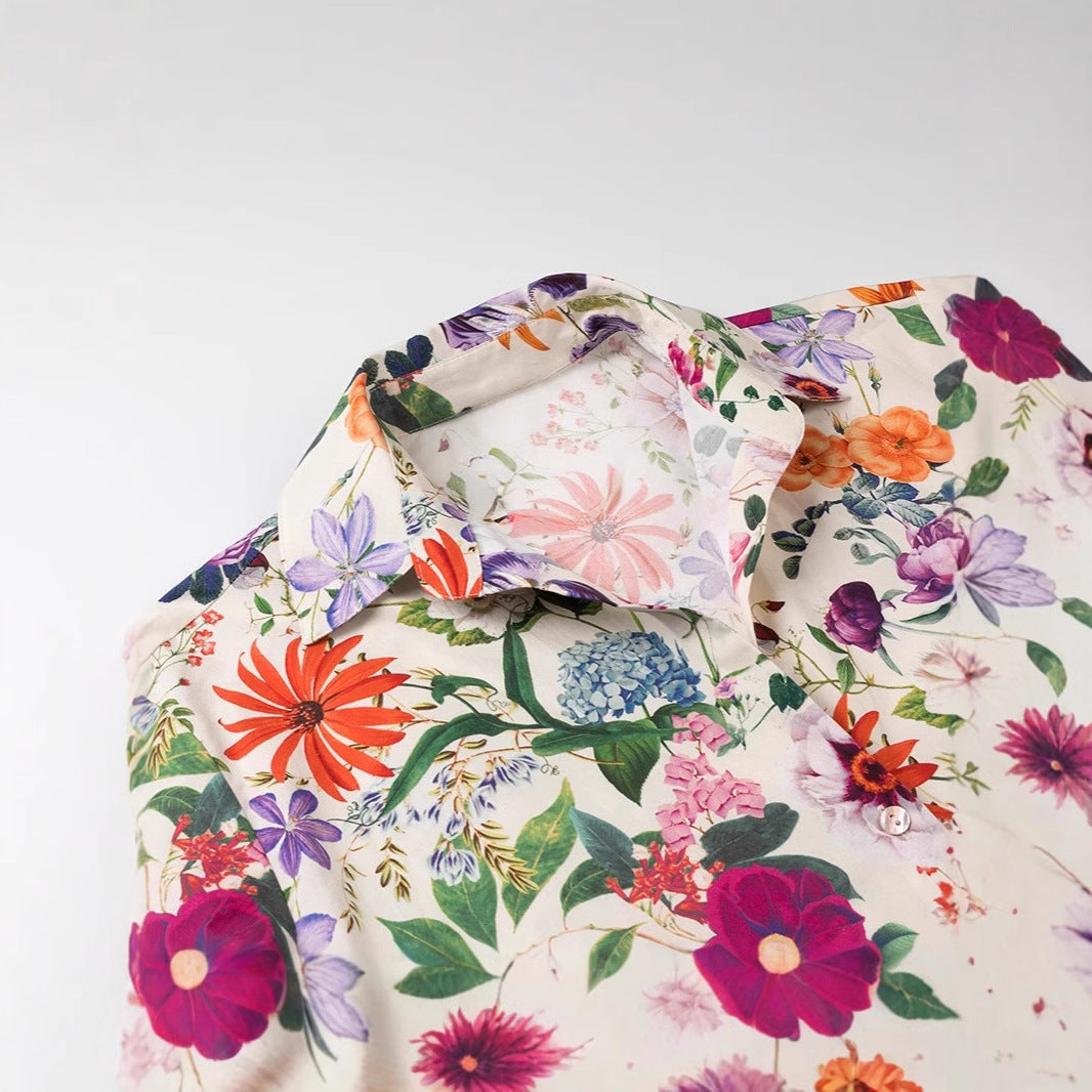 Damen Bluse mit floralem Muster und modernem Schnitt Drune
