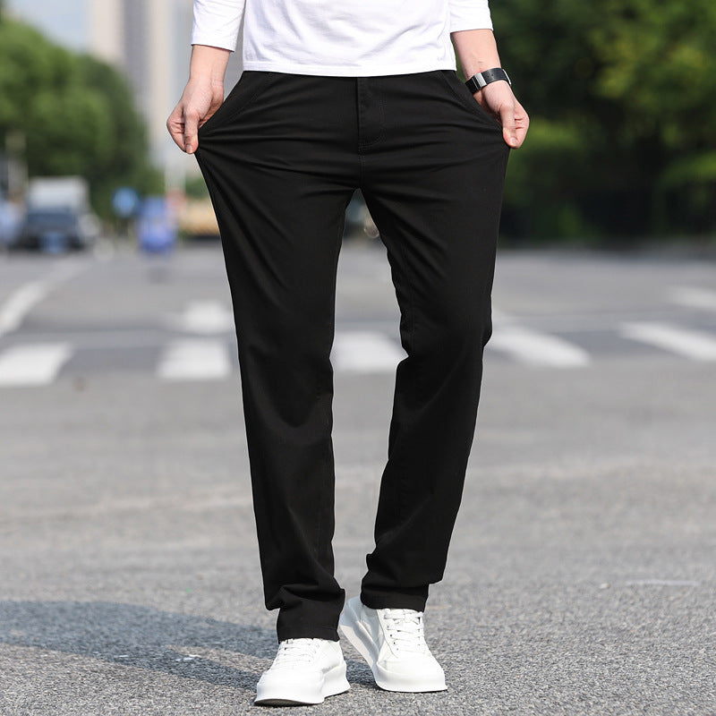 Herren Slim Fit Stretch-Hose mit elastischem Bund und geradem Bein Drune