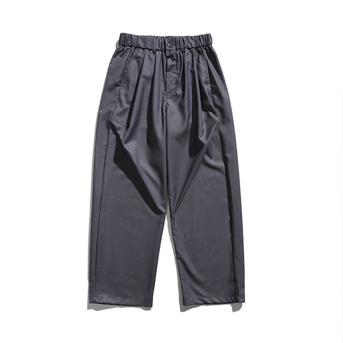 Herren Weite Bundfalten-Hose mit elastischem Tunnelzugbund und Cropped-Schnitt Drune