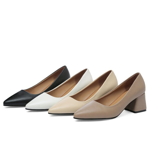 Damen elegante Blockabsatz-Pumps Drune