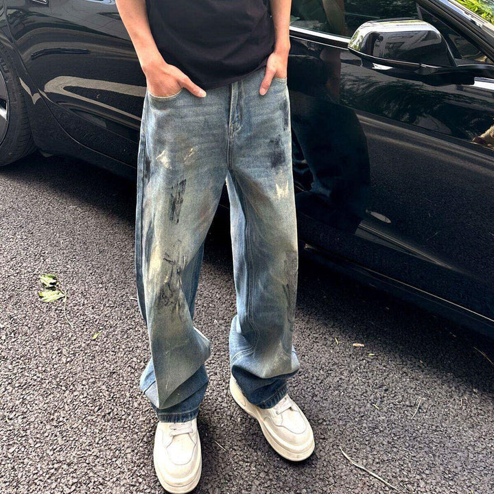 Herren Bequeme Oversized-Jeans Drune