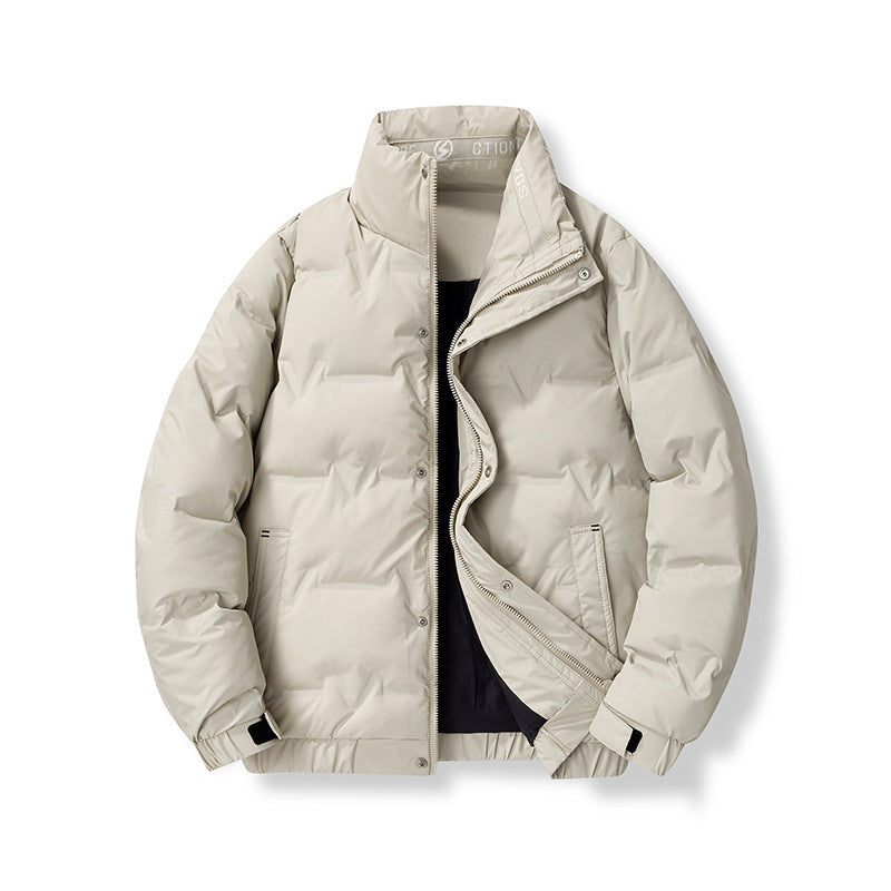 Herren wattierte Steppjacke mit hohem Stehkragen und verdeckter Reißverschluss-Front Drune