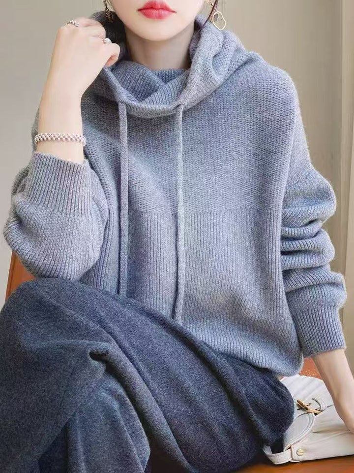 Damen Oversized-Pullover mit hohem Kragen und lässigem Schnitt Drune