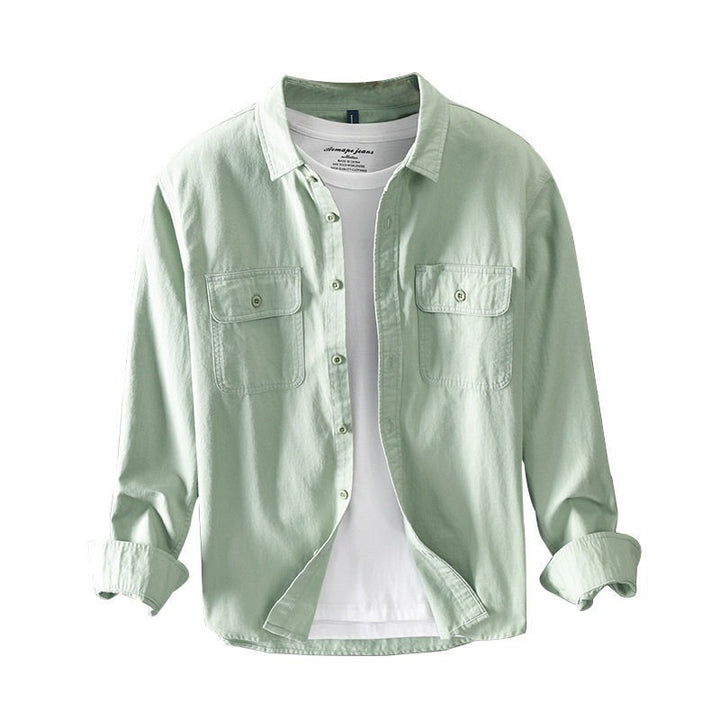 Herren Lässige Hemdjacke mit Brusttaschen Drune
