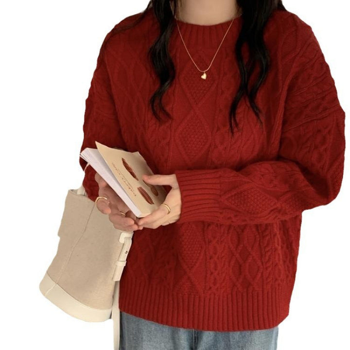 Damen Grobstrickpullover mit strukturiertem Muster Drune