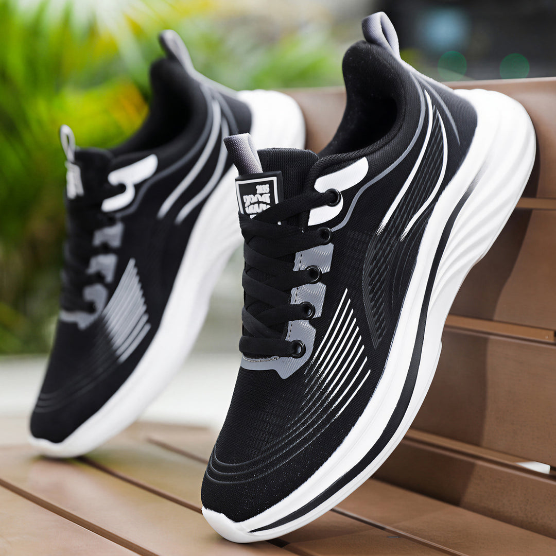 Unisex nan leichtgewichtiger Komfort-Running-Sneaker mit nahtlosem Mesh-Obermaterial, gepolstertem Fersenkragen und stoßabsorbierender Wellen-EVA-Sohle Drune