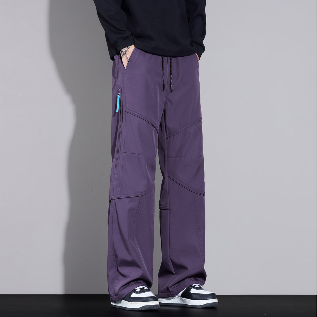 Herren Locker sitzende Cargo-Hose mit Tunnelzug, Knie-Panels und Multifachtaschen Drune