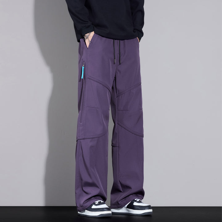Herren Locker sitzende Cargo-Hose mit Tunnelzug, Knie-Panels und Multifachtaschen Drune