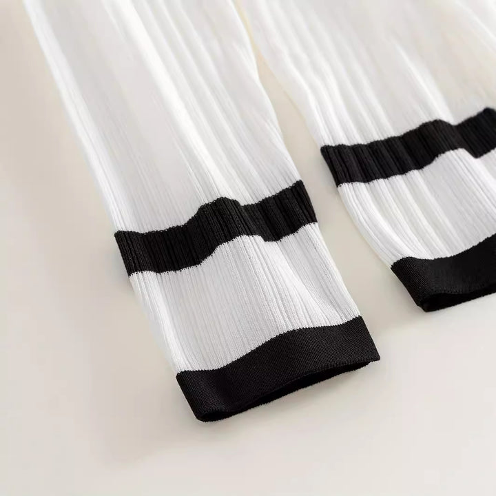 Damen figurbetontes Strickoberteil mit eleganten Knopfdetails Drune