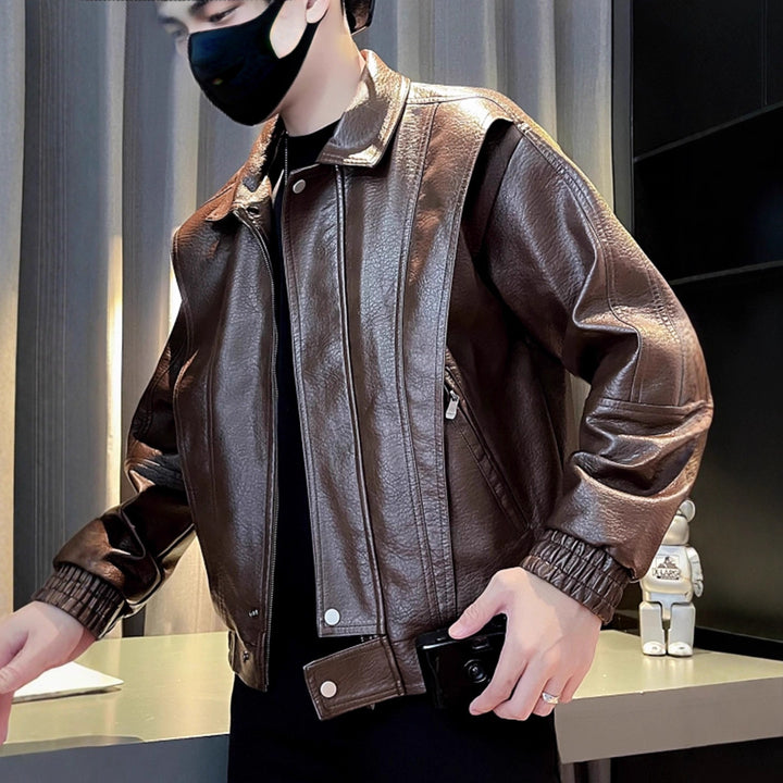 Herren Modische Kunstlederjacke Drune 1788342540