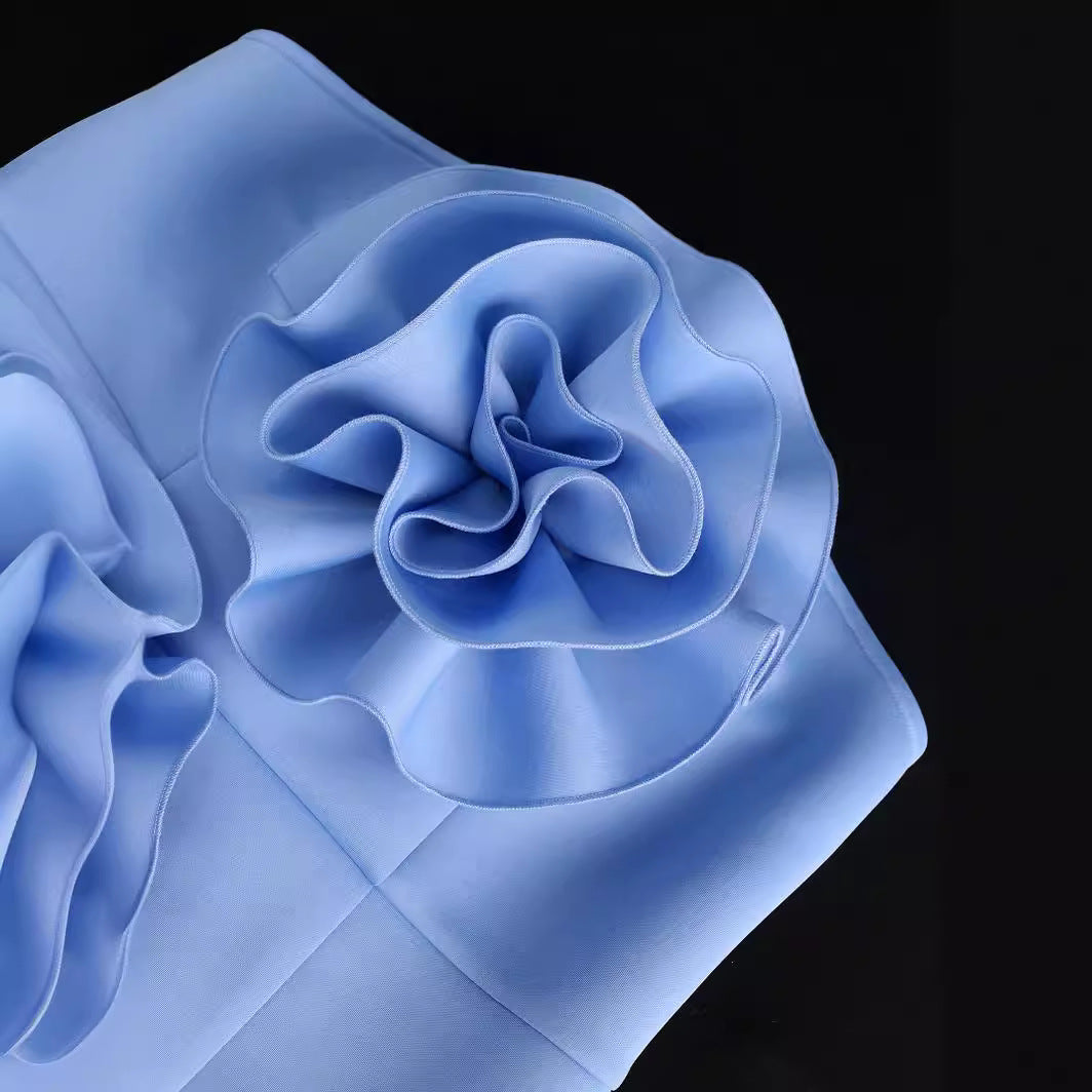Damen Abendkleid mit voluminösen 3D-Blütenapplikationen Drune