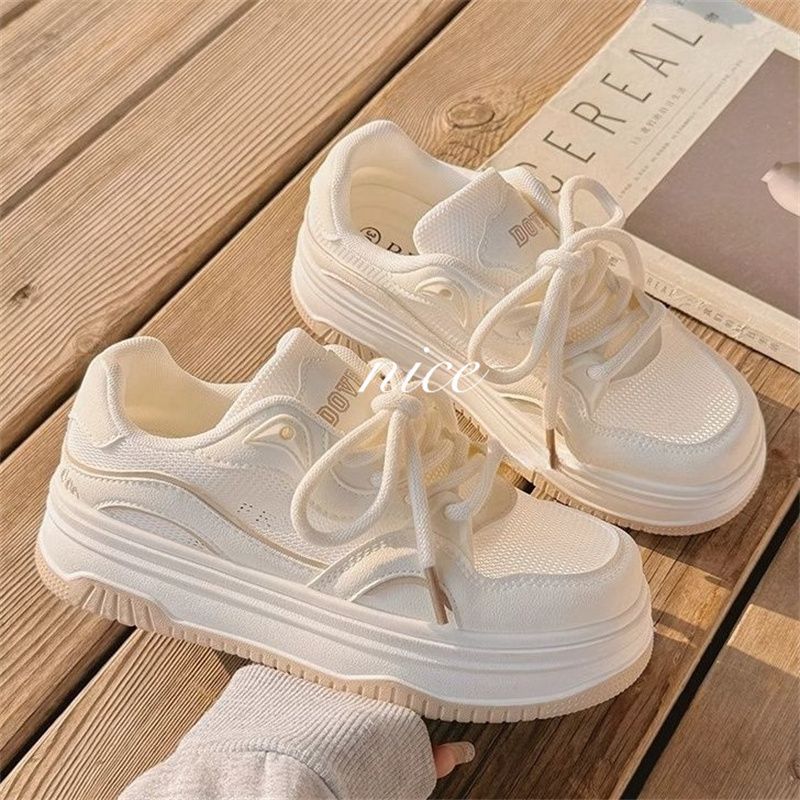 Damen Minimalistische Platform-Sneaker mit gepolstertem Komfortkragen und profilierter Wedgesohle Drune