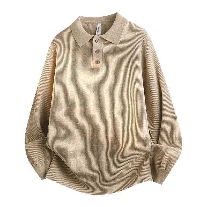 Damen Modisches Strick-Polo mit Stehkragen Drune
