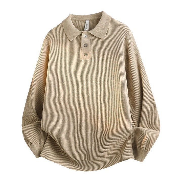 Damen Modisches Strick-Polo mit Stehkragen Drune