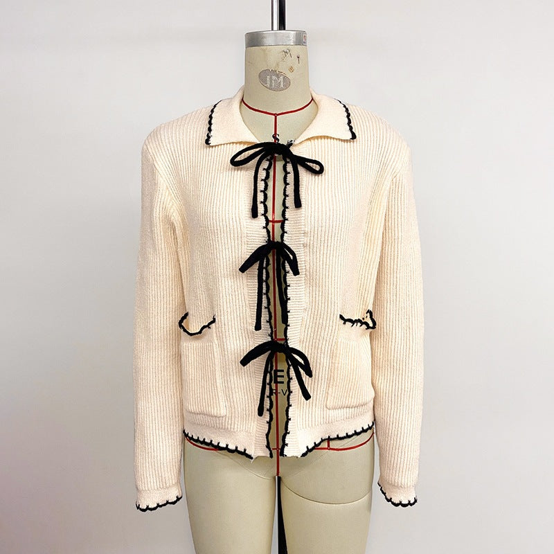 Damen Strickjacke mit kontrastierenden Bändern Drune