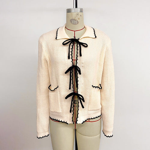 Damen Strickjacke mit kontrastierenden Bändern Drune