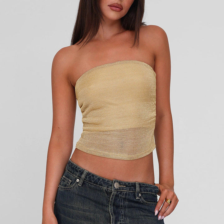 Damen Bandeau-Top aus hochwertigem, elastischem Material mit feiner Struktur Drune