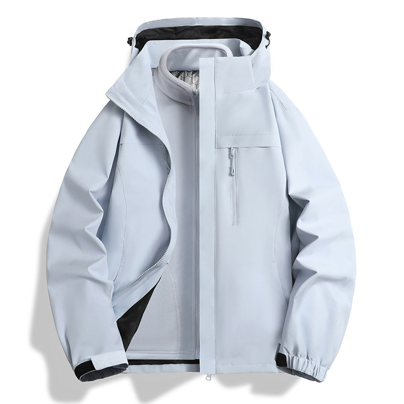 Herren Zwei-in-eins Softshell-Hybridjacke mit abnehmbarer Fleece-Innenjacke und wasserabweisender Membran Drune