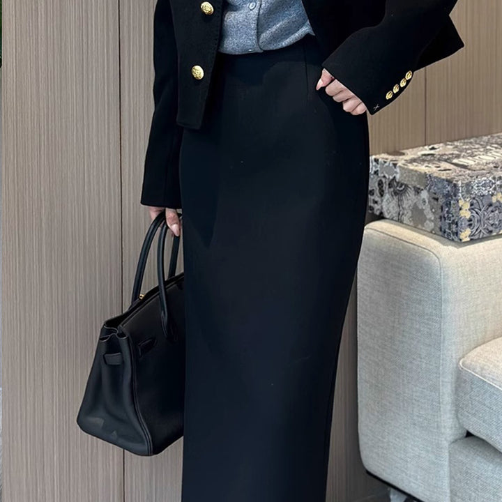 Damen Elegantes Blazer-Set mit grafischem Rock Drune