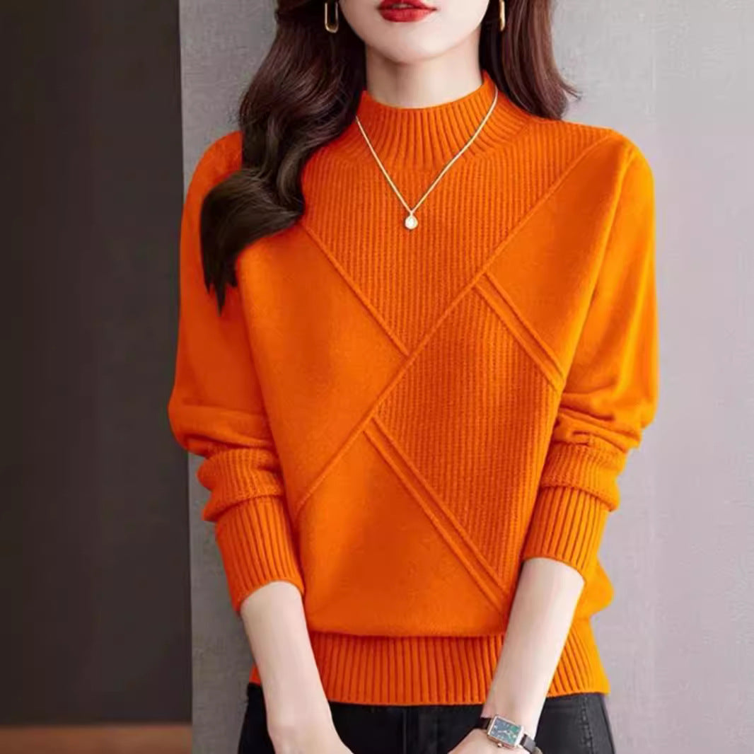Damen eleganter Strickpullover mit modernem Strukturdesign Drune