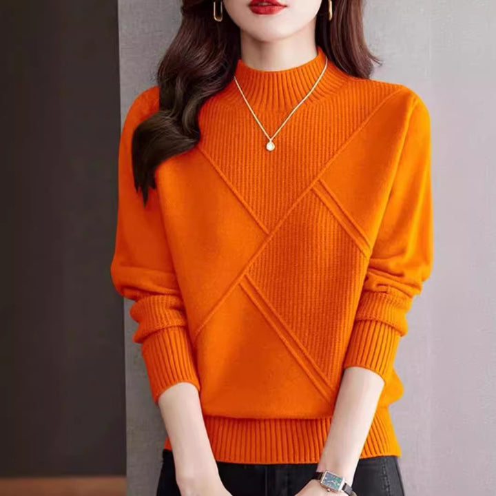 Damen eleganter Strickpullover mit modernem Strukturdesign Drune