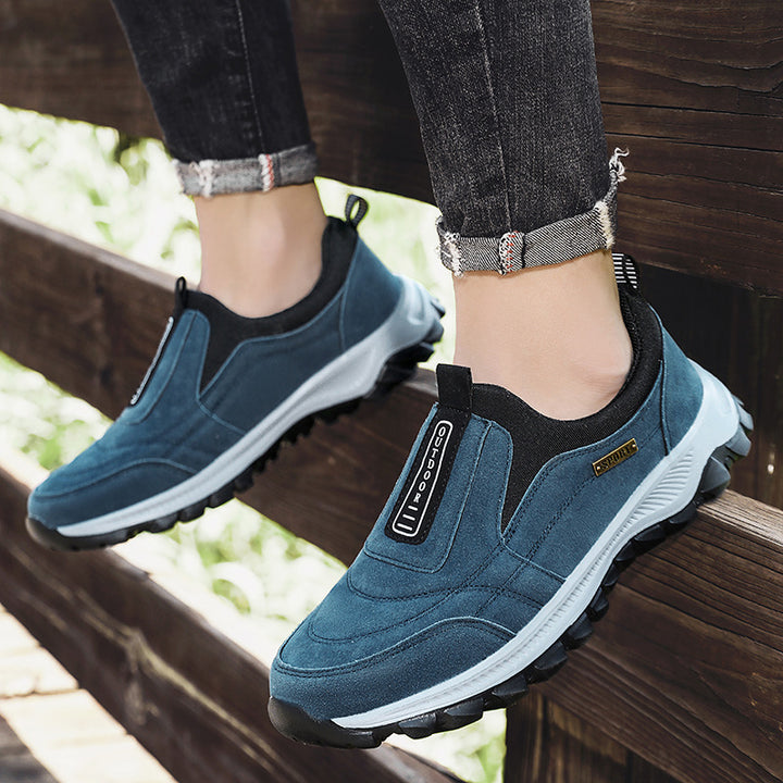 Herren Slipper-Sneaker aus Veloursleder-Optik mit rutschfester Profilsohle Drune