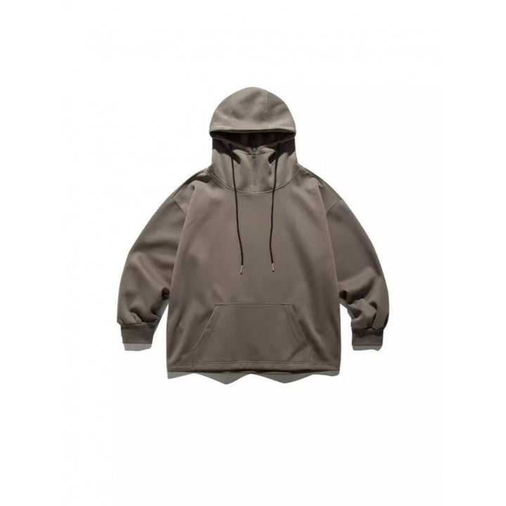 Unisex Oversize-Kapuzenpullover mit Halbreißverschluss und Kängurutasche Drune