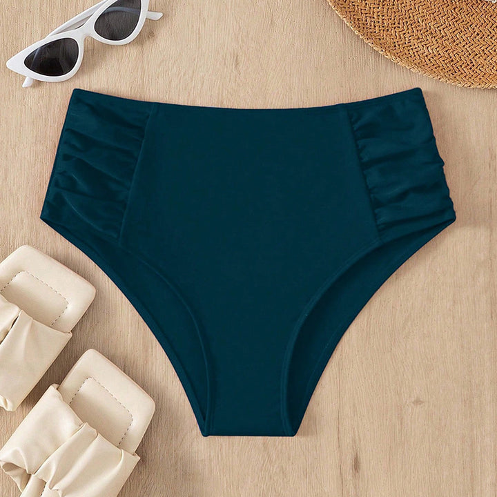 Damen Hohe Taille Bikinihose mit Rüschendesign Drune