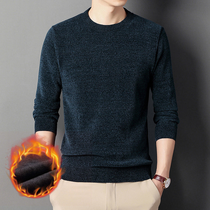 Herren Wärmender Rundhals-Pullover mit Fleece-Innenfutter Drune