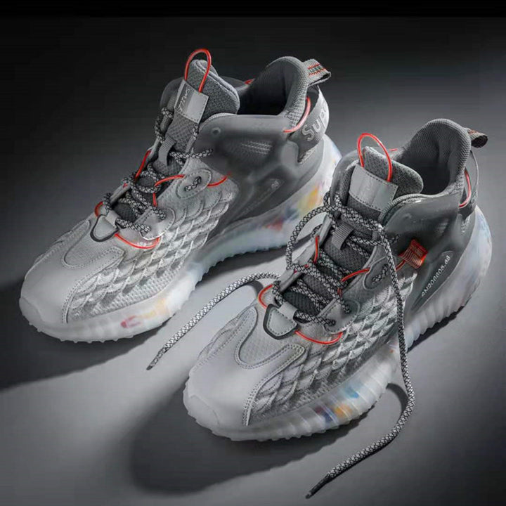 Unisex nan hoher Strick-Sneaker mit transluzenter Dämpfungssohle und TPU-Fersenstabilisator Drune