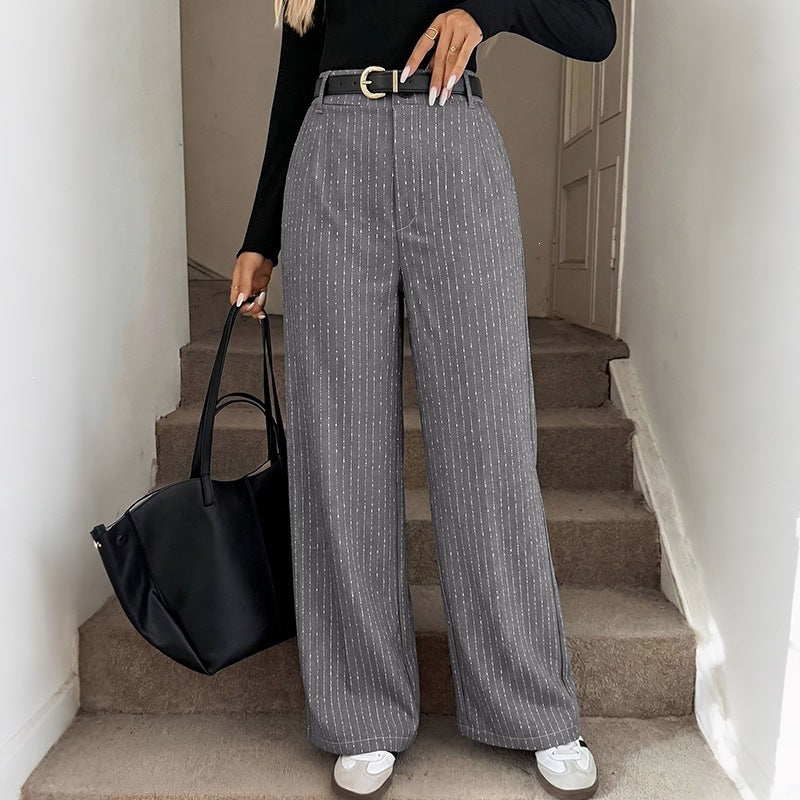 Damen Hochtaillierte Stoffhose mit Nadelstreifen Drune