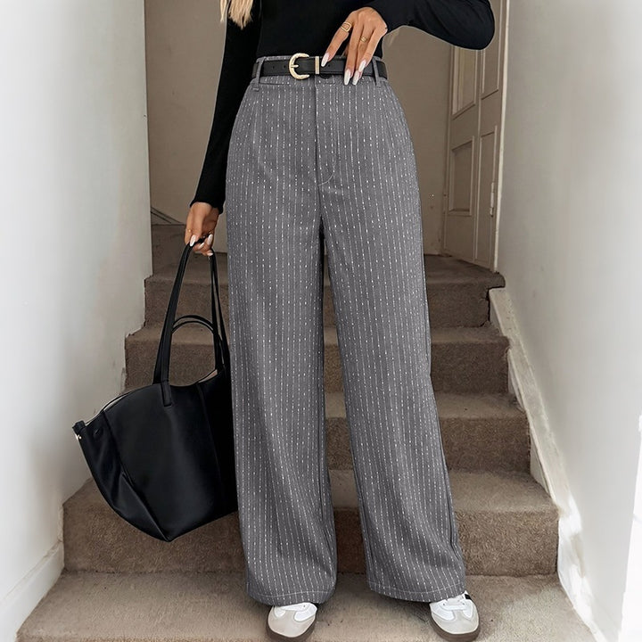 Damen Hochtaillierte Stoffhose mit Nadelstreifen Drune