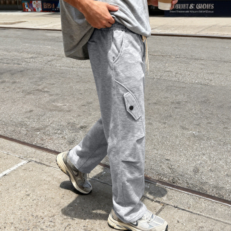 Herren Oversize-Cargo-Hose im Utility-Streetwear-Look mit Tunnelzug und Klappentaschen Drune
