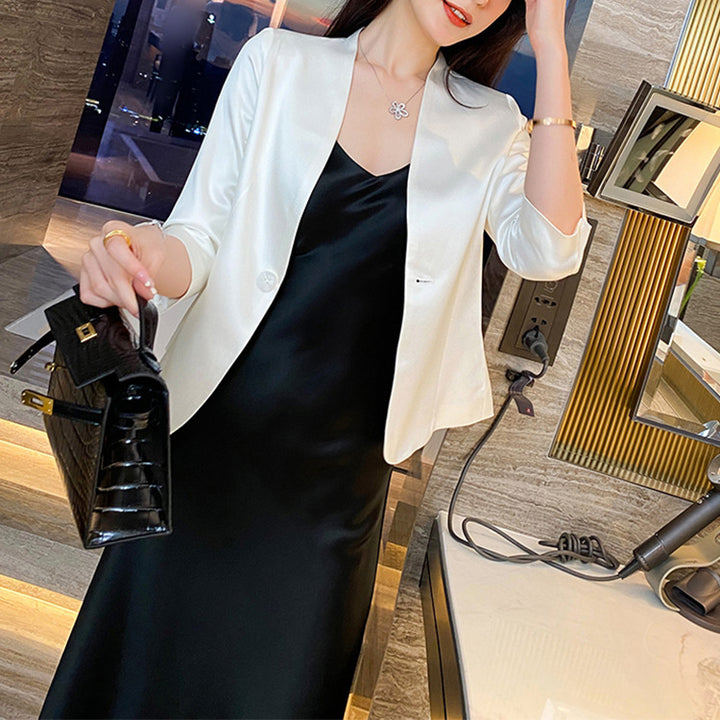 Damen Edler Blazer mit drei Viertelärmeln Drune