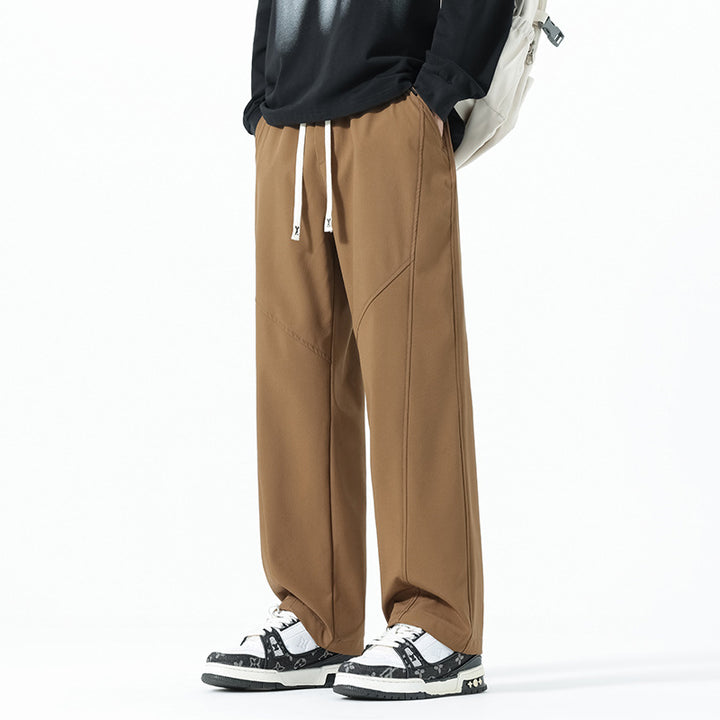 Herren Weite Relaxed‑Fit Freizeithose mit Tunnelzugbund und Teilungsnähten Drune