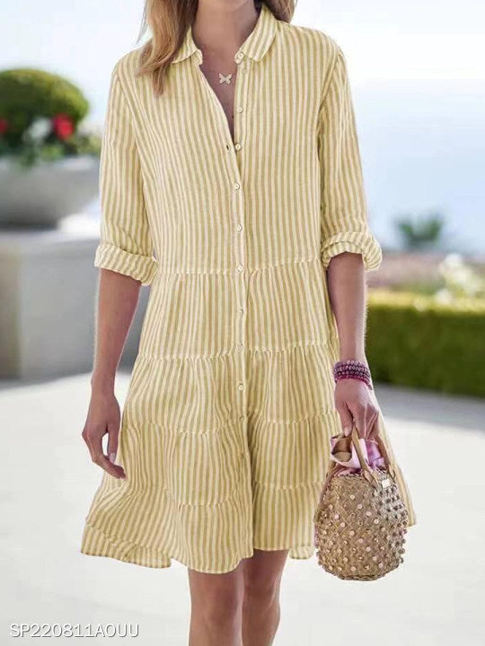 Damen Sommerkleid mit Knopfleiste Drune