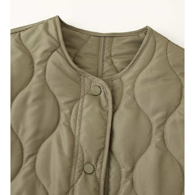 Damen gesteppte Übergangsjacke mit hohem Kragen und praktischen Taschen Drune