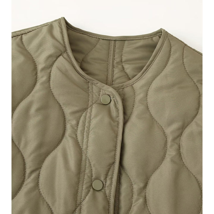 Damen gesteppte Übergangsjacke mit hohem Kragen und praktischen Taschen Drune
