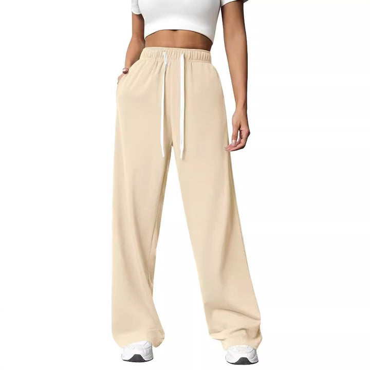 Damen lose Jogginghose mit elastischem Bund und Seitentaschen Drune