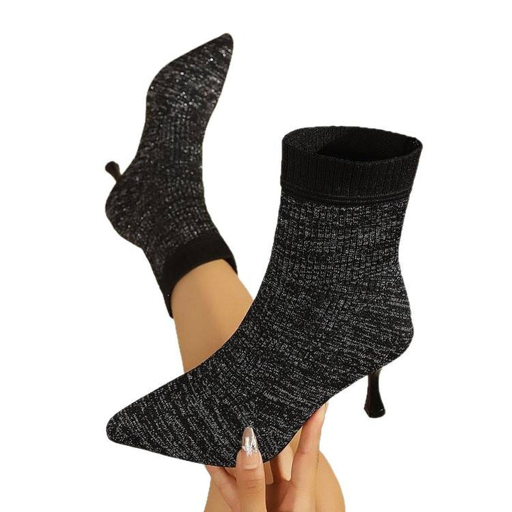 Damen Elegante Ankle Boots mit Glitzer-Details Drune