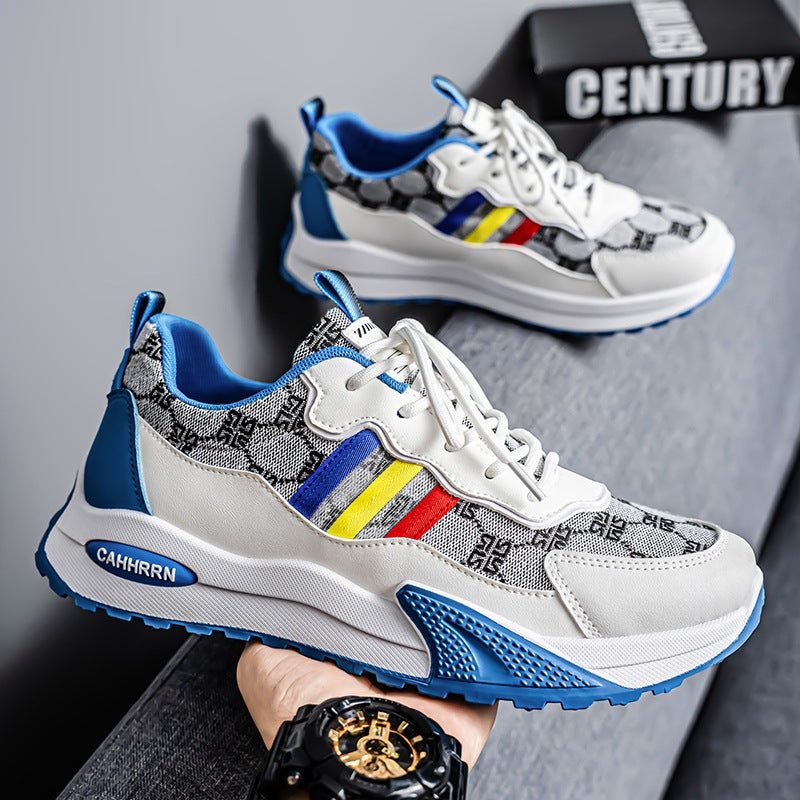 Damen luxuriöse Retro-Chunky-Sneaker aus Jacquardstoff mit verstärkter Zehenkappe und stoßdämpfender Leichtsohle Drune