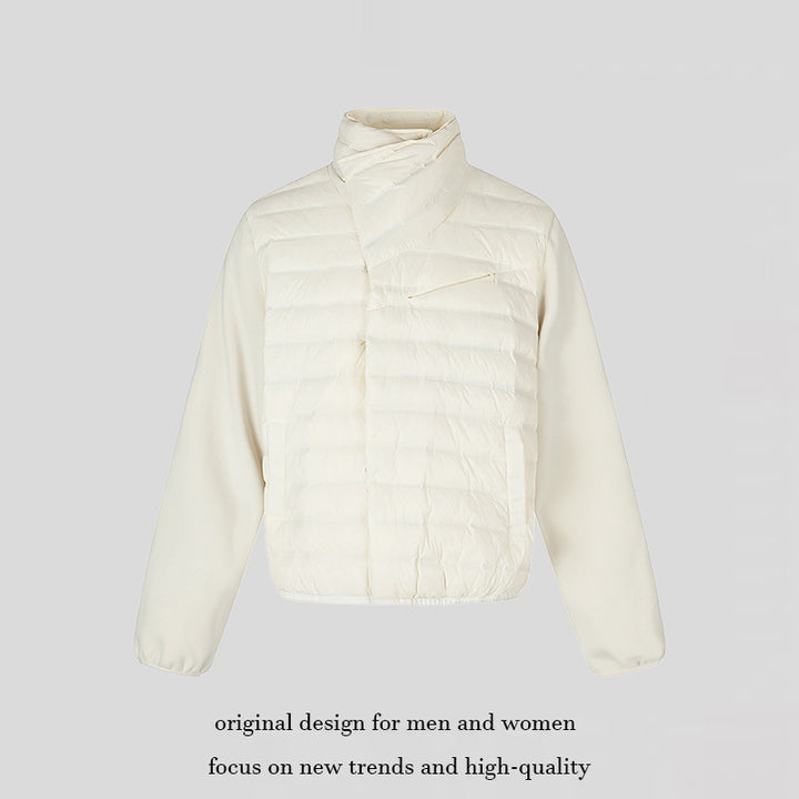 Damen gesteppte Hybrid-Jacke mit asymmetrischem Schalkragen und elastischem Bund Drune
