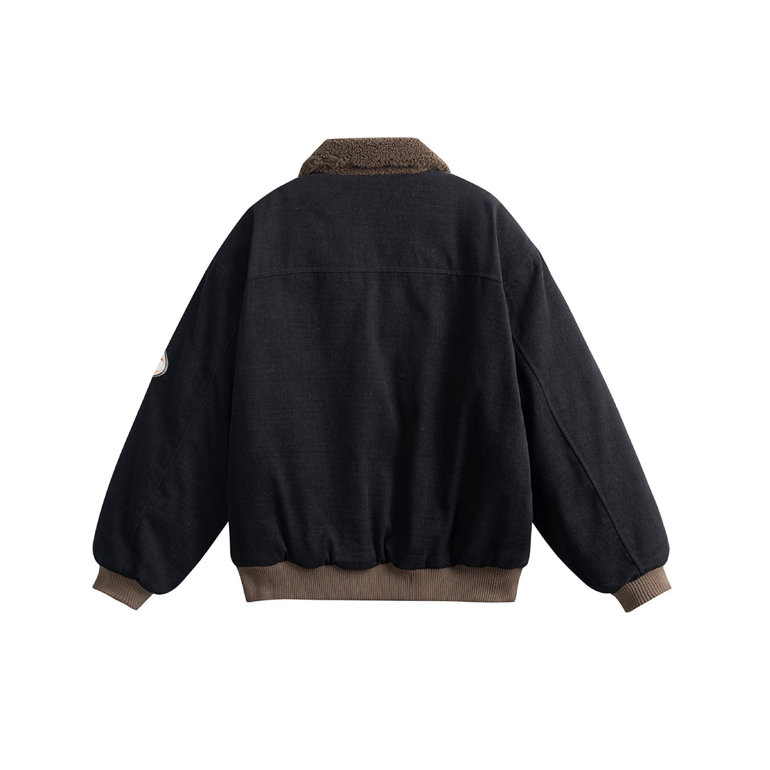 Unisex Boxy‑Bomberjacke mit Teddykragen, Cordoptik und Utility‑Taschen Drune