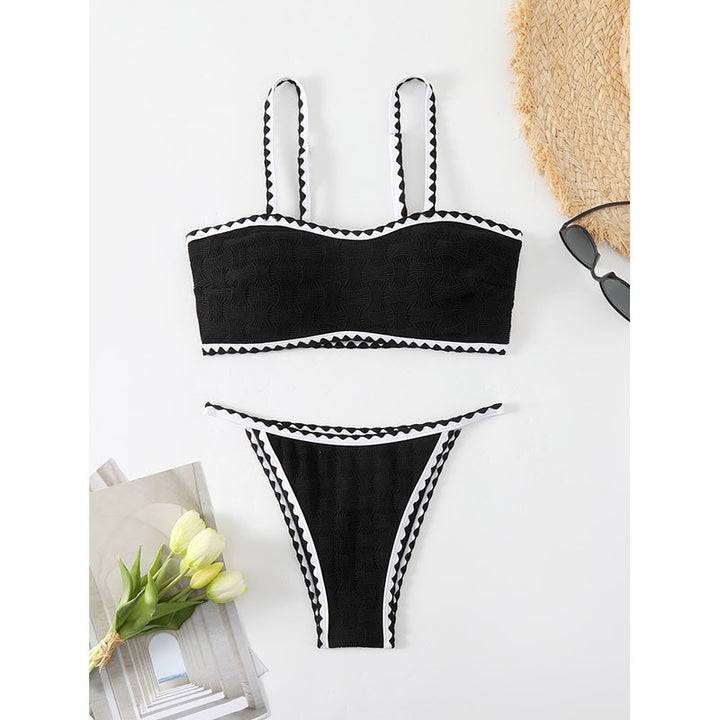 Damen Bikiniset mit modischem Texturmuster Drune