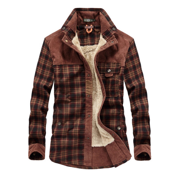 Herren Gemütliche Flanelljacke mit Fleecefutter Drune