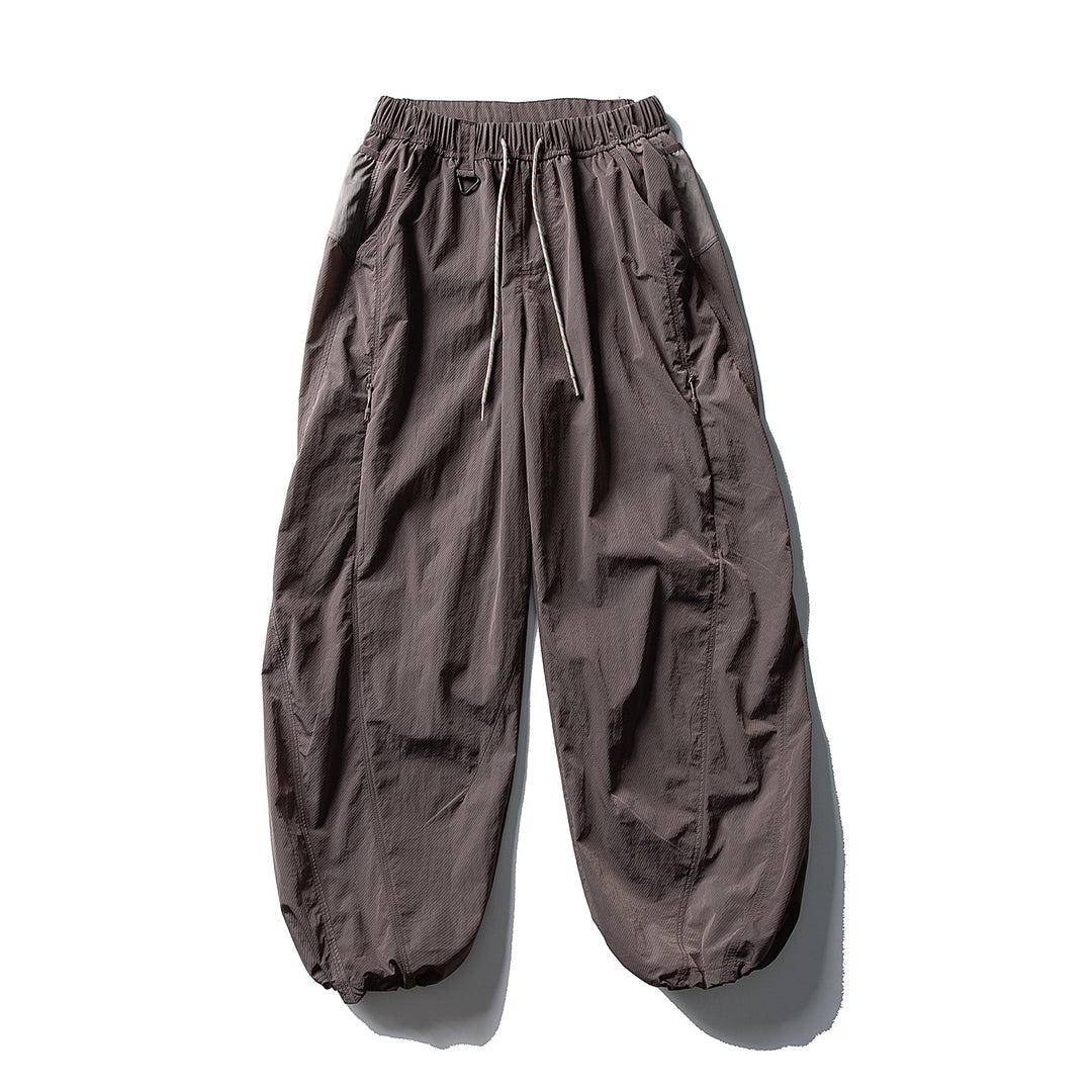 Herren Balloon-Silhouette Ripstop-Freizeit-Hose mit elastischem Tunnelzugbund, Zip-Taschen und D-Ring Drune
