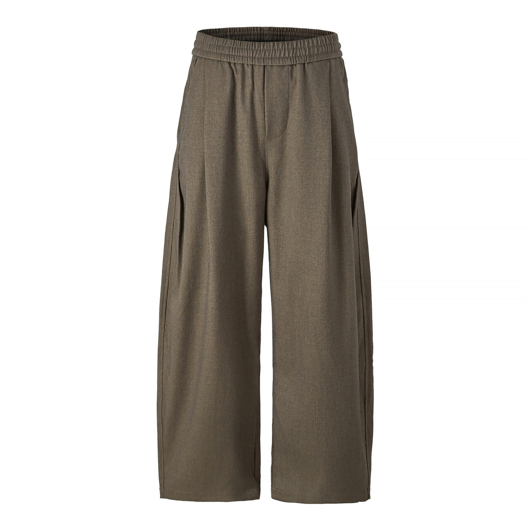 Damen Hochtaillierte Culotte-Hose mit weitem Bein und elastischem Bund Drune