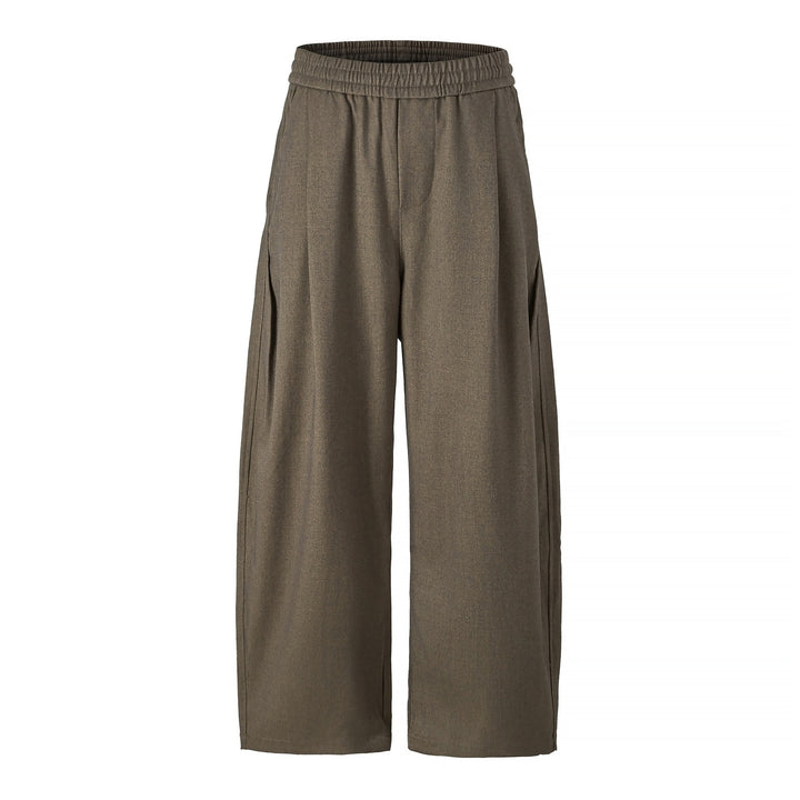 Damen Hochtaillierte Culotte-Hose mit weitem Bein und elastischem Bund Drune