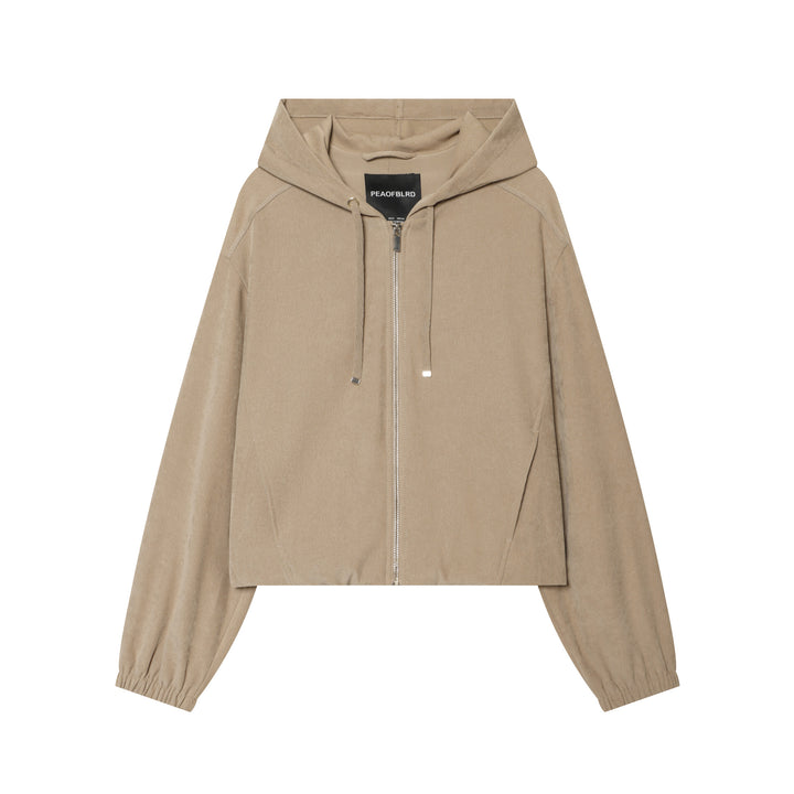Damen Weite Cordhose mit hohem Elastikbund Tunnelzug und geradem Bein Drune